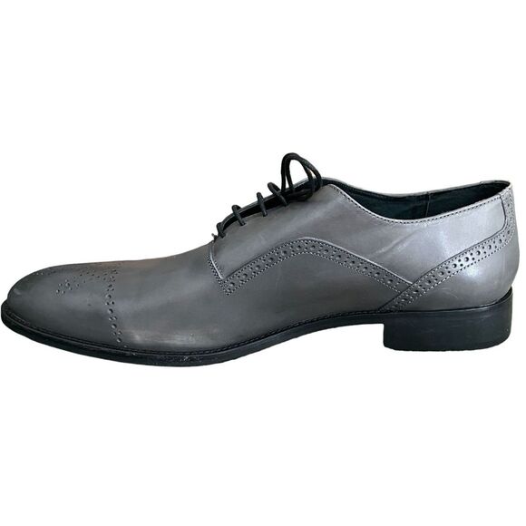 ROCHAS EU 46 / US 13 Grey Semi Brogue, Oxford Dress Shoes, Retails for $205 main image 5
